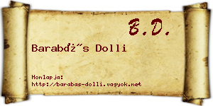 Barabás Dolli névjegykártya